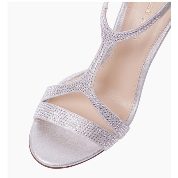 Pelle Moda Karisa High Heel in Silver Size 11 Women’s NEW Heels T-Strap Sparkly - Picture 5 of 13